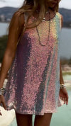 Womens Round Neck Sequin Vest