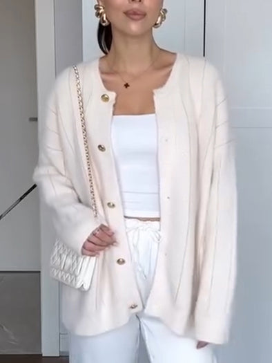 Womens Breasted Knitted Casual Cardigan