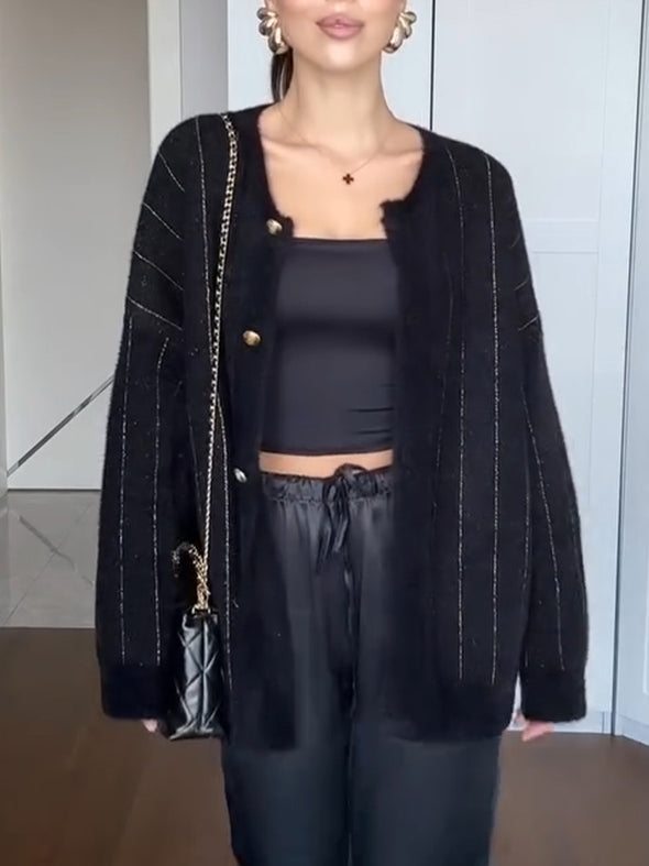 Womens Breasted Knitted Casual Cardigan