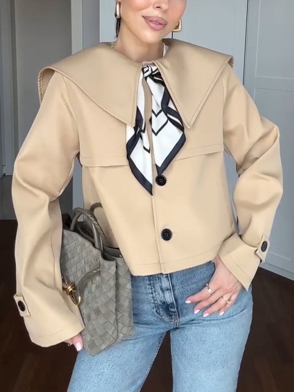 Women Lapel Splicing Temperament Casual Jacket