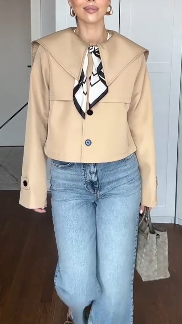Women Lapel Splicing Temperament Casual Jacket