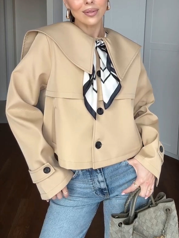 Women Lapel Splicing Temperament Casual Jacket