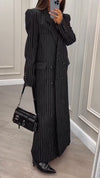 Womens Lapel Vertical Pattern Casual Coat