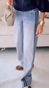 Womens Wash Vertical Pattern Casual Jeans