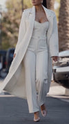 Women Lapel Solid Color Temperament Casual Coat