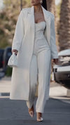 Women Lapel Solid Color Temperament Casual Coat