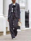 Casual Short Denim Jacket + Wide Leg Jeans Suit