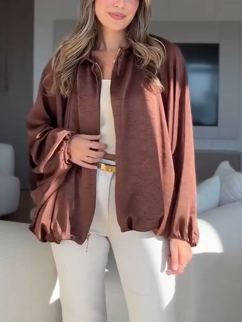 Women Lapel Loose Casual Jacket
