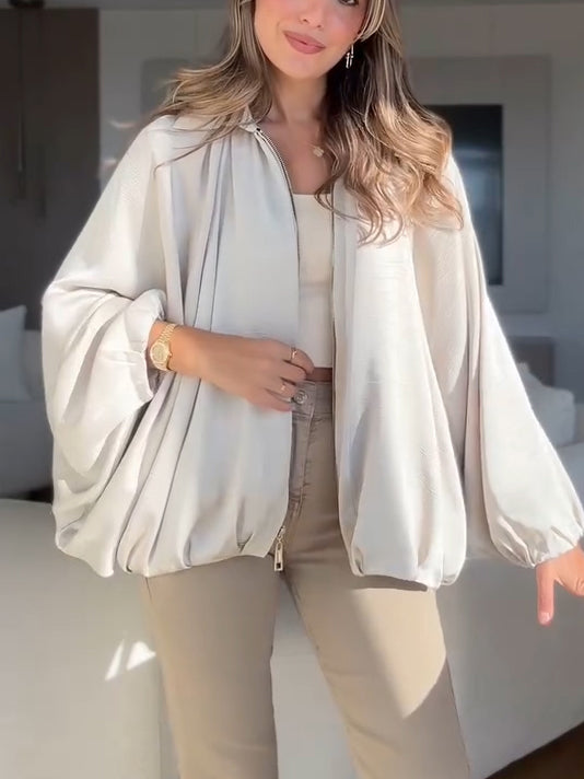 Women Lapel Loose Casual Jacket