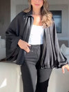 Women Lapel Loose Casual Jacket