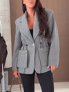 Women Lapel Waist-closing Temperament Commuter Jacket