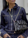 Casual Short Denim Jacket + Wide Leg Jeans Suit
