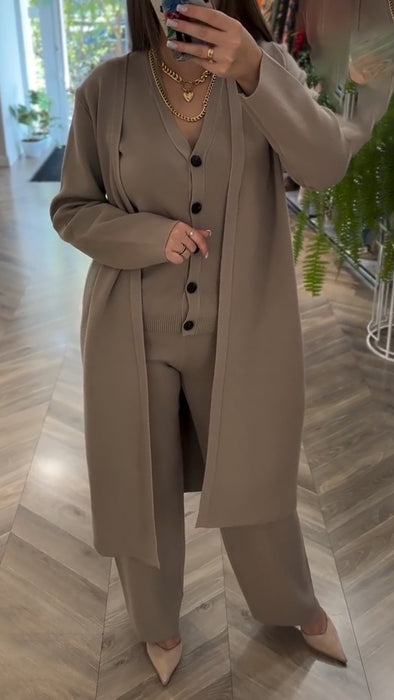 Women Knitted Casual Three-piece Set