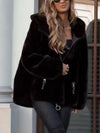 Womens Lapel Plush Zipper Casual Coat