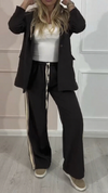 Women Hooded Drawstring Jacket + Pants Casual Set