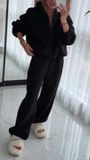 Womens Lapel Stitching Plush Casual Suit