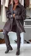 Women Leather Casual Three-piece Suit