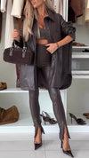 Women Leather Casual Three-piece Suit