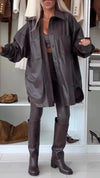 Women Leather Casual Three-piece Suit