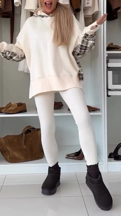 Women Round Neck Hooded Sweatshirt + Pants Casual Suit