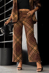 Womens Lapel Striped Jacket + Pants Temperament Commuter Suit