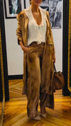 Women Lapel Cardigan + Pants Casual Suit