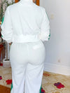 Casual Side Color Block Jacket + Pants Suit