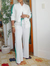 Casual Side Color Block Jacket + Pants Suit