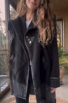 Women Lapel Patchwork Denim Casual Jacket