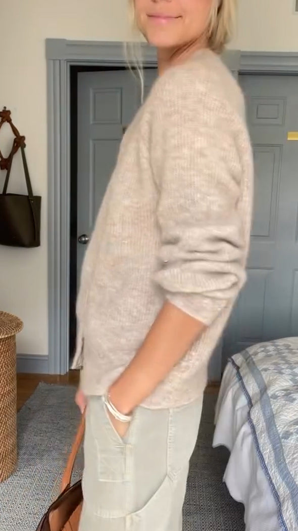 Women Round Neck Button-down Knitted Casual Cardigan
