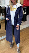 Women's Hooded Lapel Fake Two-piece Casual Long Trench Coat