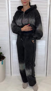 Women Rhinestone Jacket + Pants Casual Suit