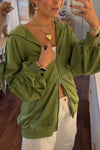 Women Round Neck Hooded Patchwork Casual Coat
