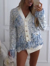Women Buttoned Tassel Casual Style Coat
