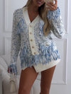 Women Buttoned Tassel Casual Style Coat