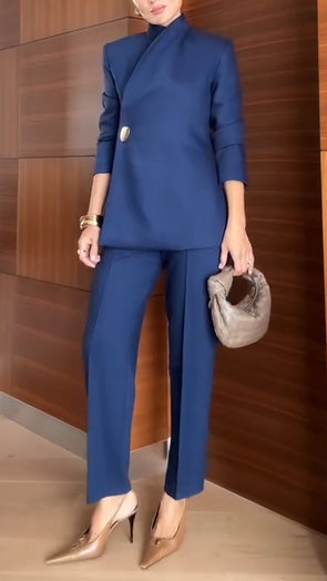 Women Round Neck Temperament Commuter Suit