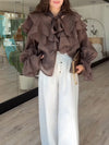 Elegant Multi-Layer Ruffle Chiffon Shirt