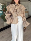 Elegant Multi-Layer Ruffle Chiffon Shirt