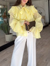 Elegant Multi-Layer Ruffle Chiffon Shirt