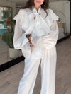 Elegant Multi-Layer Ruffle Chiffon Shirt
