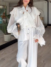 Elegant Multi-Layer Ruffle Chiffon Shirt