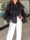 Elegant Multi-Layer Ruffle Chiffon Shirt