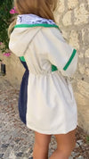 Women Hooded Contrast Waist Casual Jacket
