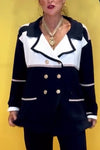 Women Lapel Double-breasted Casual Top