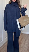 Women Round Neck Knitted Casual Suit