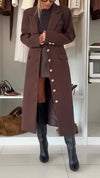 Ladies Lapel Buttoned Temperament Casual Windbreaker