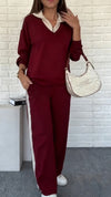 Women Lapel Vertical Striped Casual Suit
