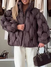 Women Stand Collar Plaid Casual Cotton Jacket