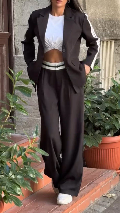 Women Lapel Jacket + Pants Temperament Commuter Suit