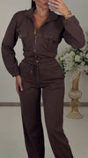 Women Lapel Jacket + Drawstring Pants Casual Suit